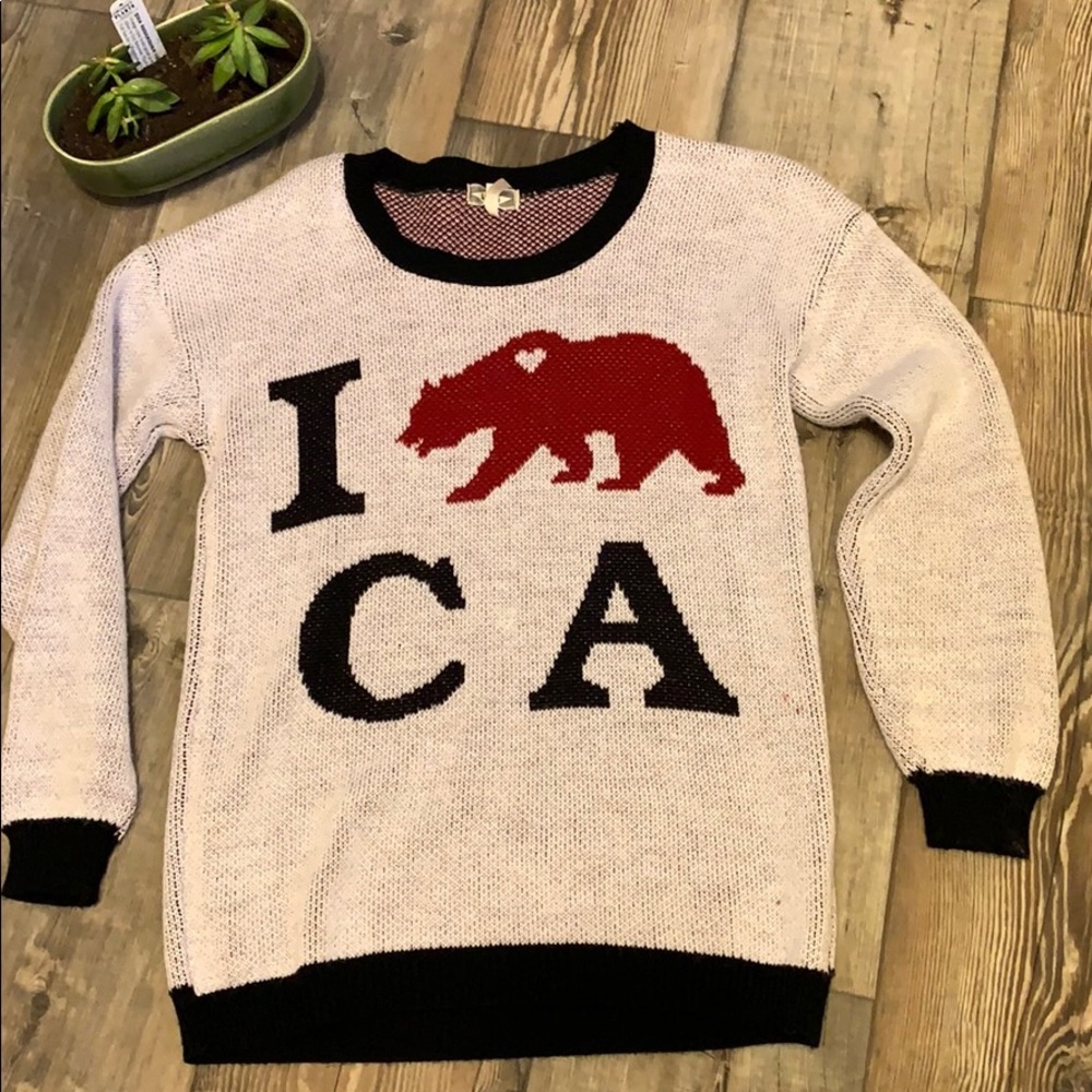Kirra I ❤️ CA (California) sweater made in USA XS
